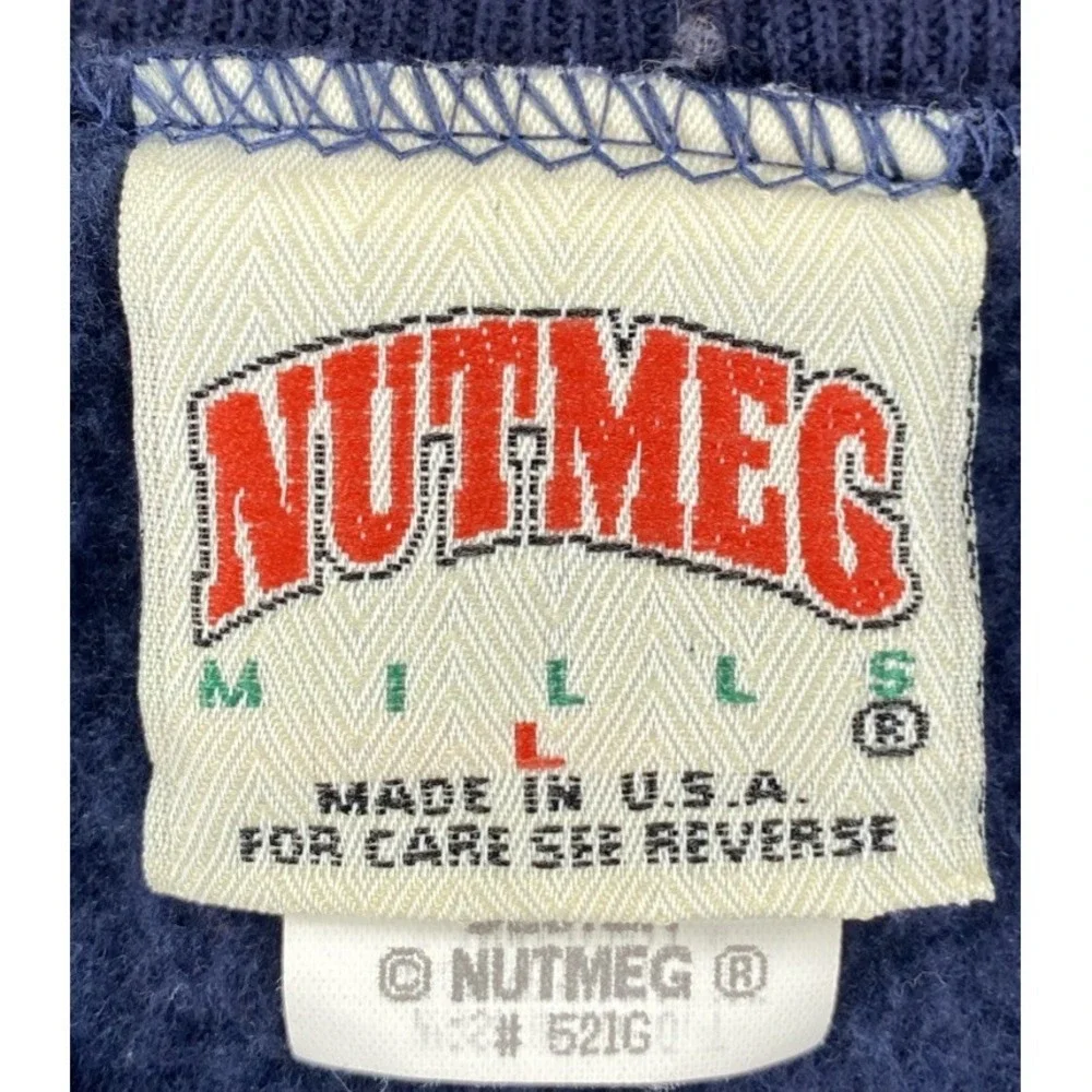 Vintage Fighting Irish Notre Dame Crewneck Sweatshirt Navy Blue Nutmeg Large